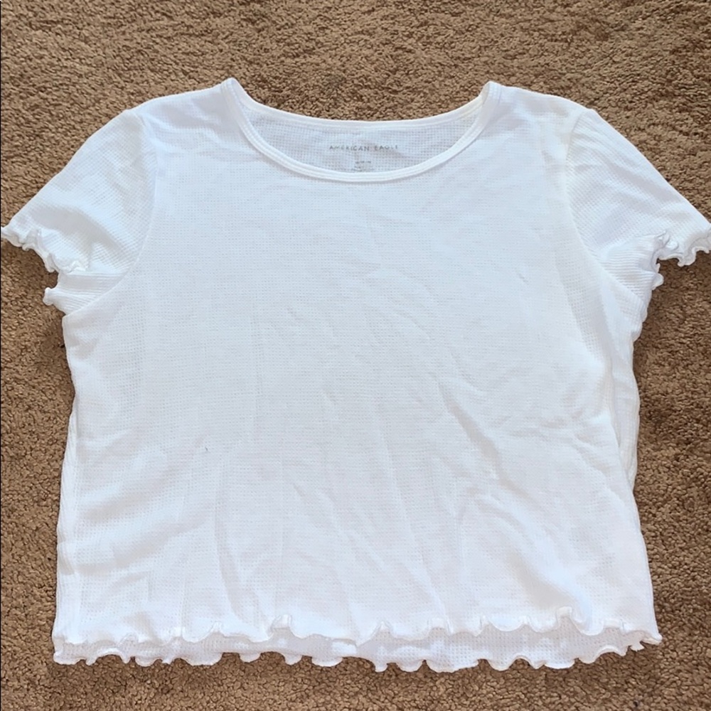 Textured American Eagle Crop Tee